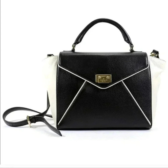 Kate Spade Wesley Place Laurel Satchel Black and Ivory - Picture 2 of 15